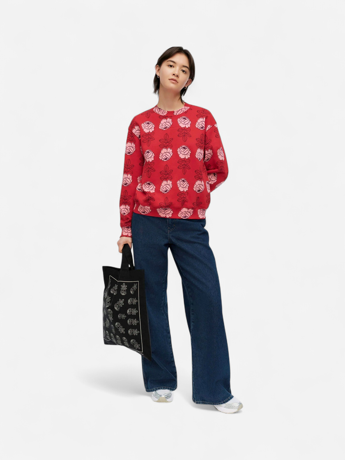 Marimekko collegepaita LEIOT VIHKIRUUSU KIOSKI, punainen kuosi - Kekäle.fi