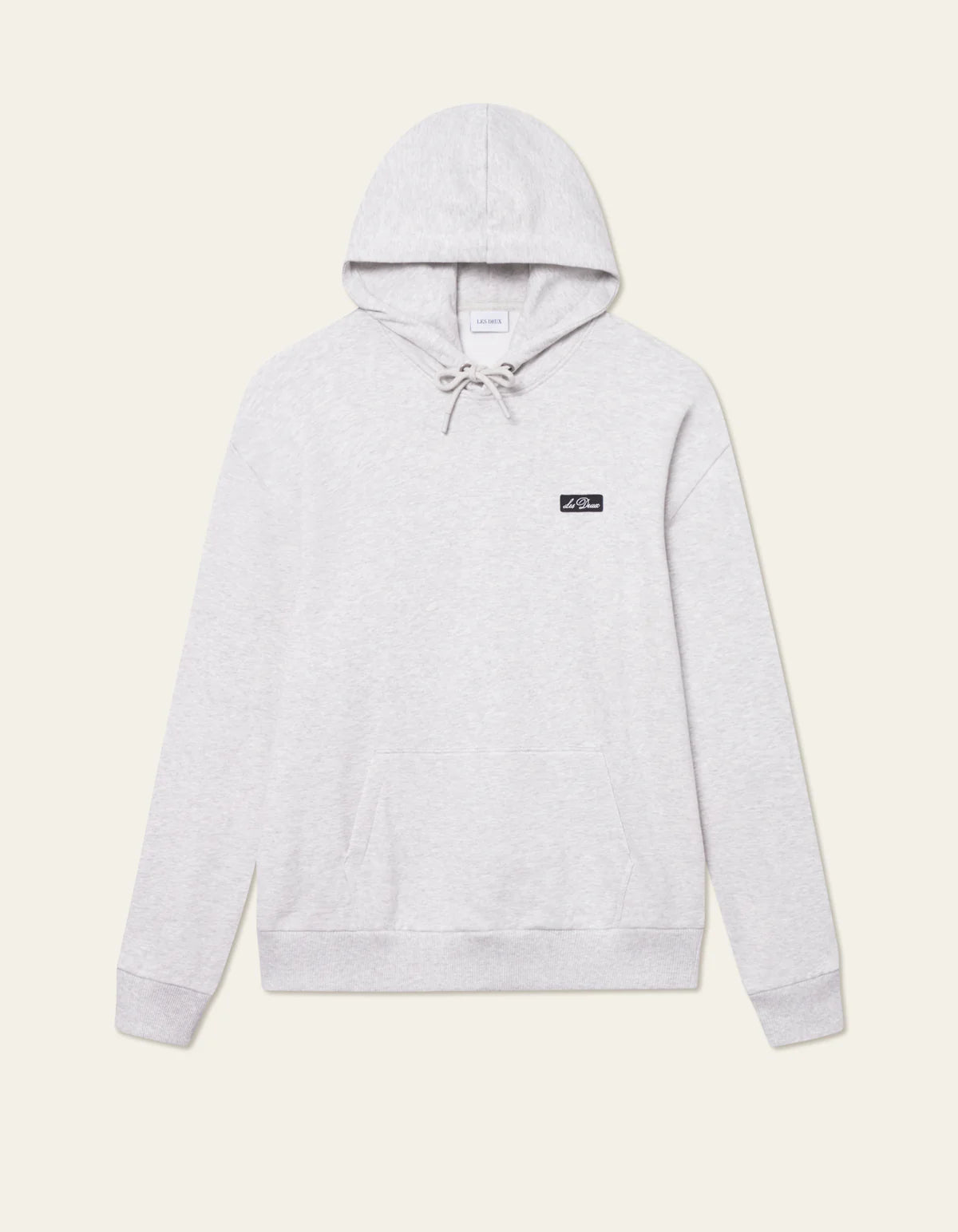les-deux-miesten-huppari-patch-hoodie-vaaleanharmaa-melee-2