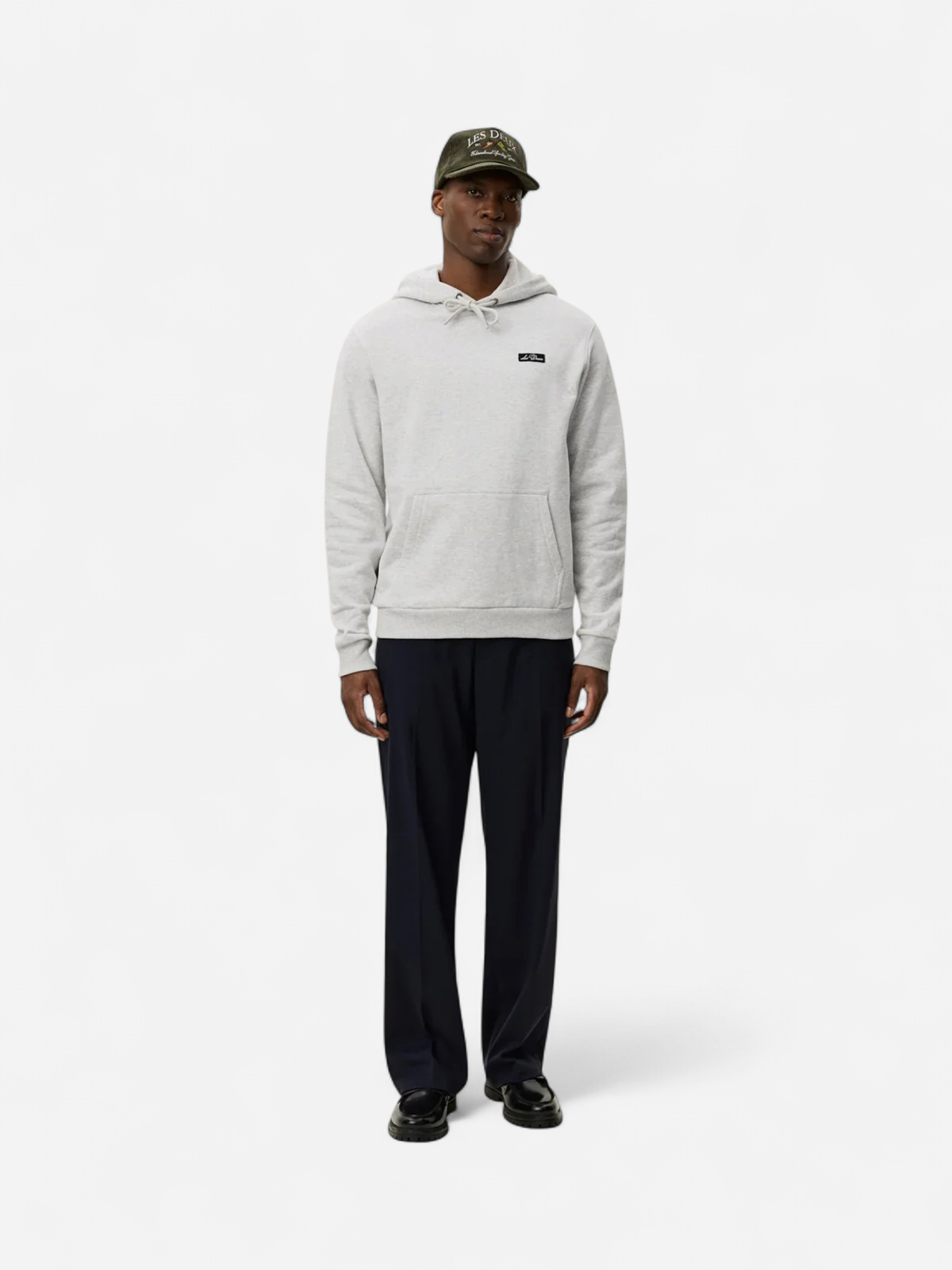 Les Deux miesten huppari, Patch Hoodie Vaaleanharmaa Melee - Kekäle.fi