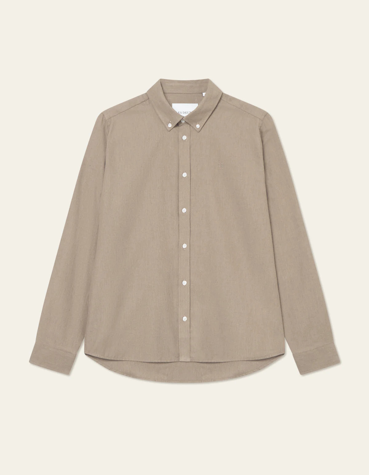 les-deux-miesten-kauluspaita-desert-reg-shirt-harmaanruskea-2