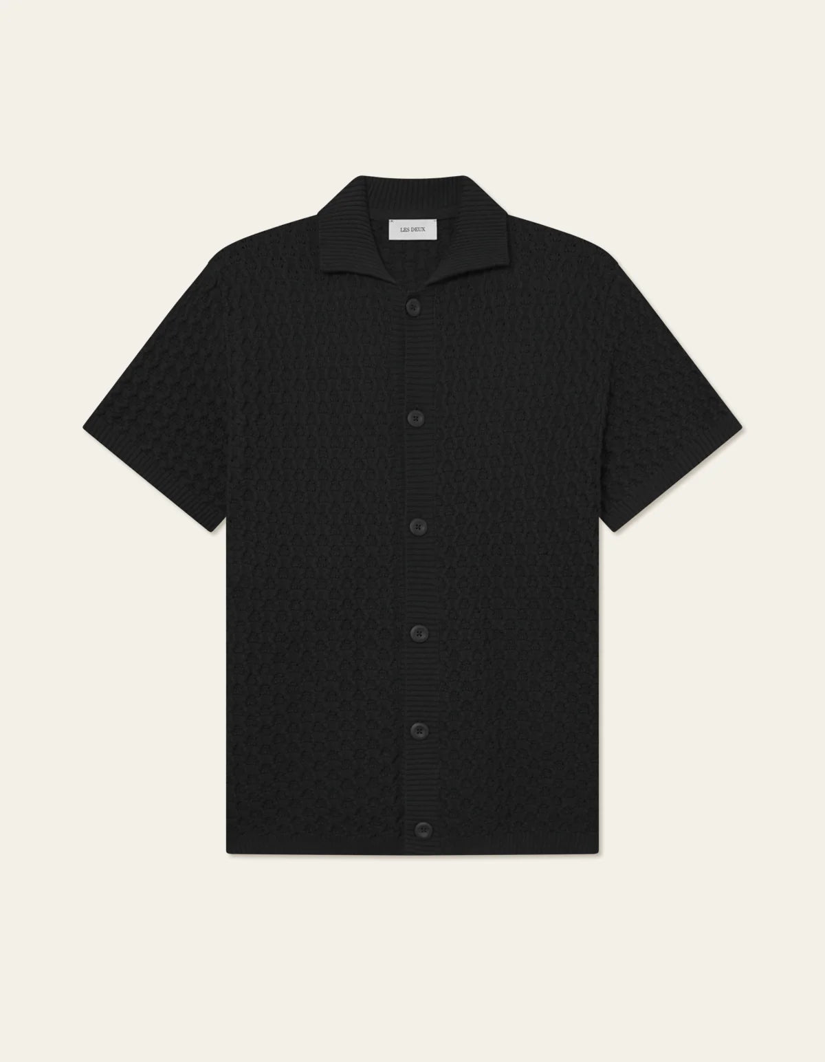 les-deux-miesten-lyhythihainen-neulepusero-gespertus-ss-knit-shirt-musta-1