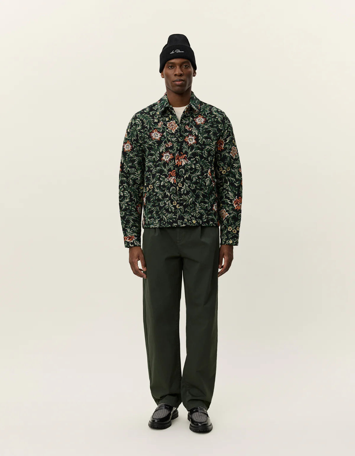 les-deux-miesten-paitatakki-jaiden-flower-jacquard-overshirt-musta-kuosi-1