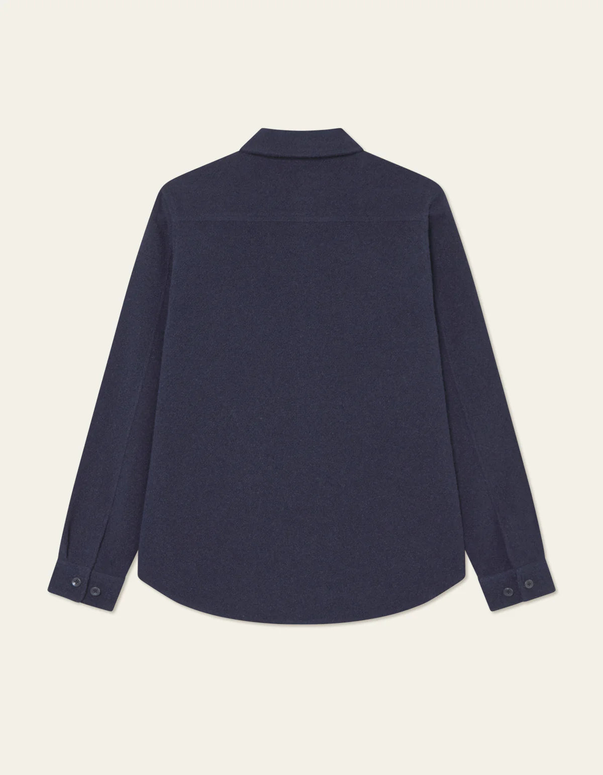 les-deux-miesten-paitatakki-lennon-boucle-overshirt-tummansininen-3