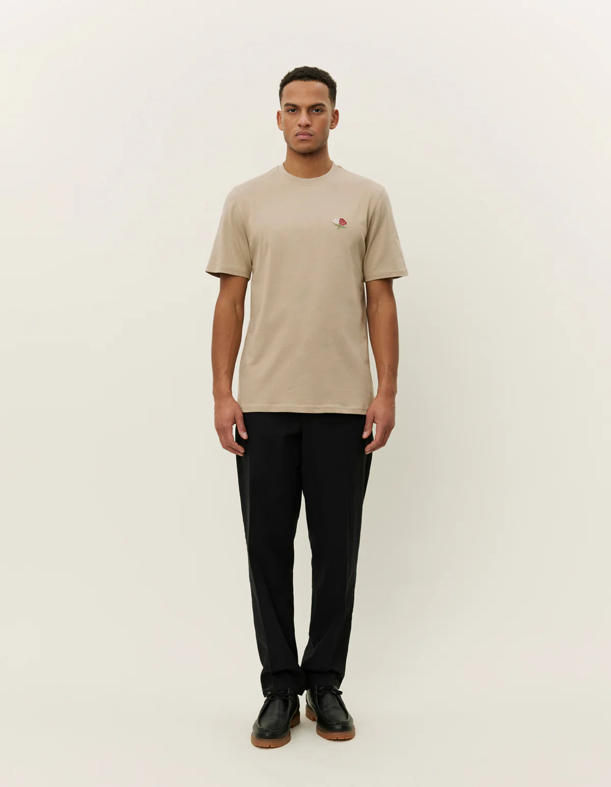 les-deux-miesten-t-paita-clyde-t-shirt-beige-1