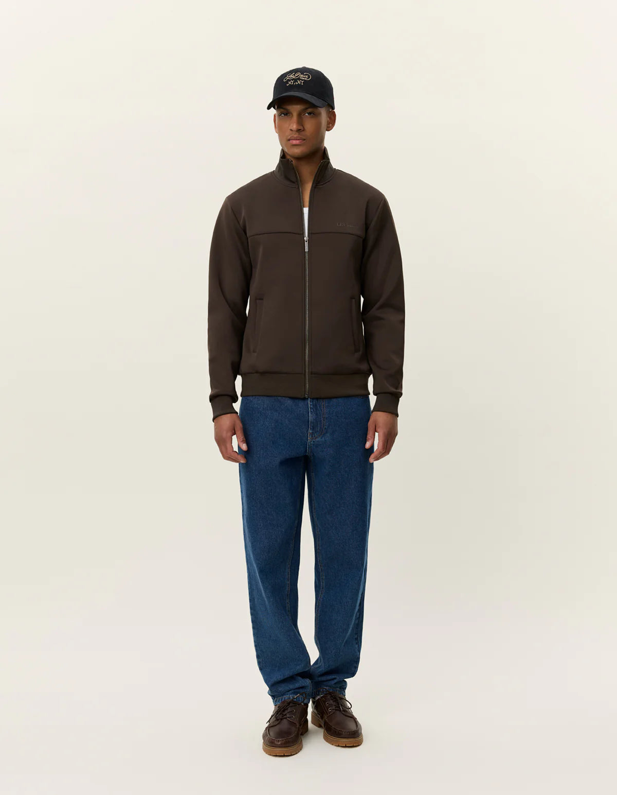 les-deux-miesten-takki-ballier-track-jacket-seasonal-keskiruskea-1
