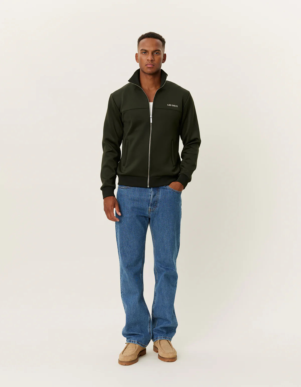 les-deux-miesten-takki-ballier-track-jacket-tummanvihrea-1