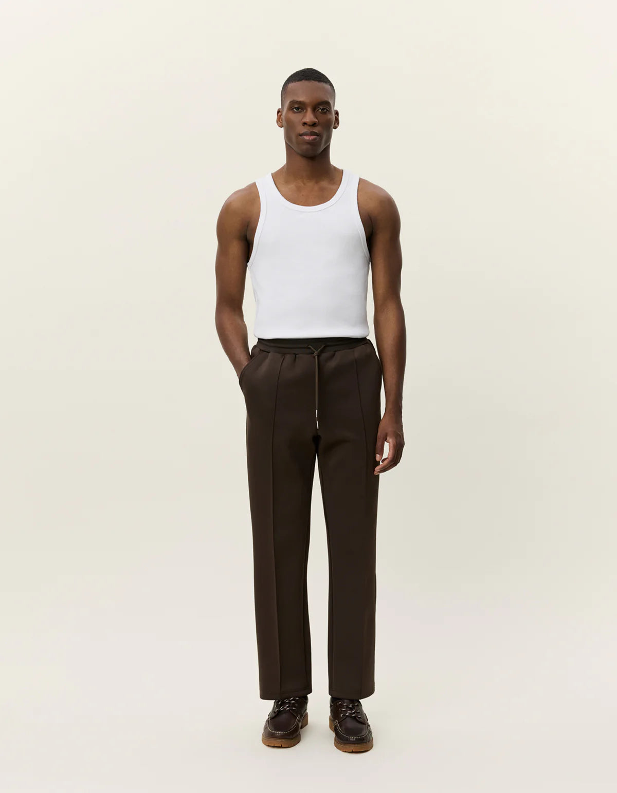 les-deux-miesten-verryttelyhousut-ballier-casual-track-pant-seasonal-keskiruskea-1