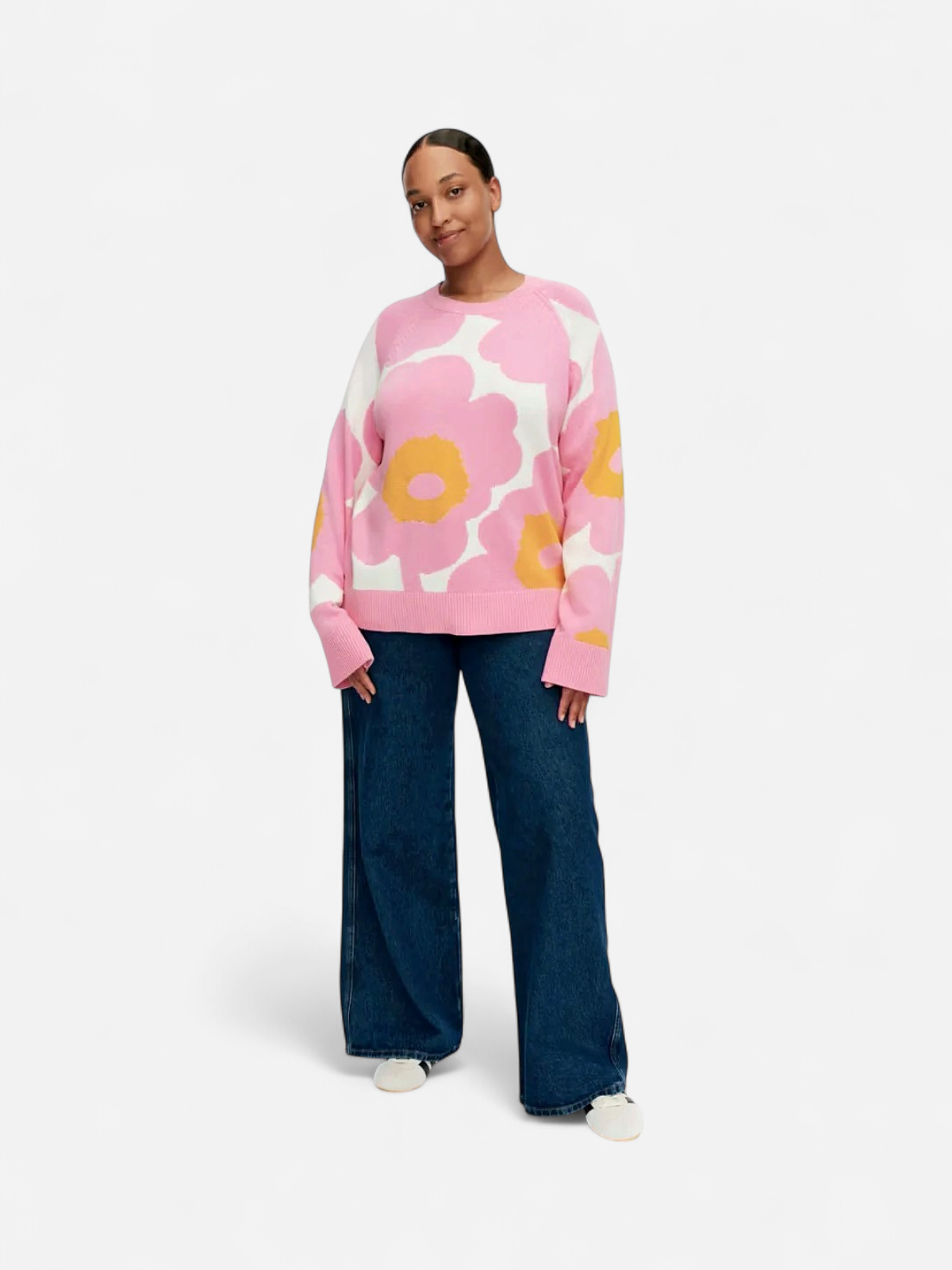 Marimekko naisten neulepusero Loitsu Unikko neulepusero, vaaleanpunainen kuosi - Kekäle.fi