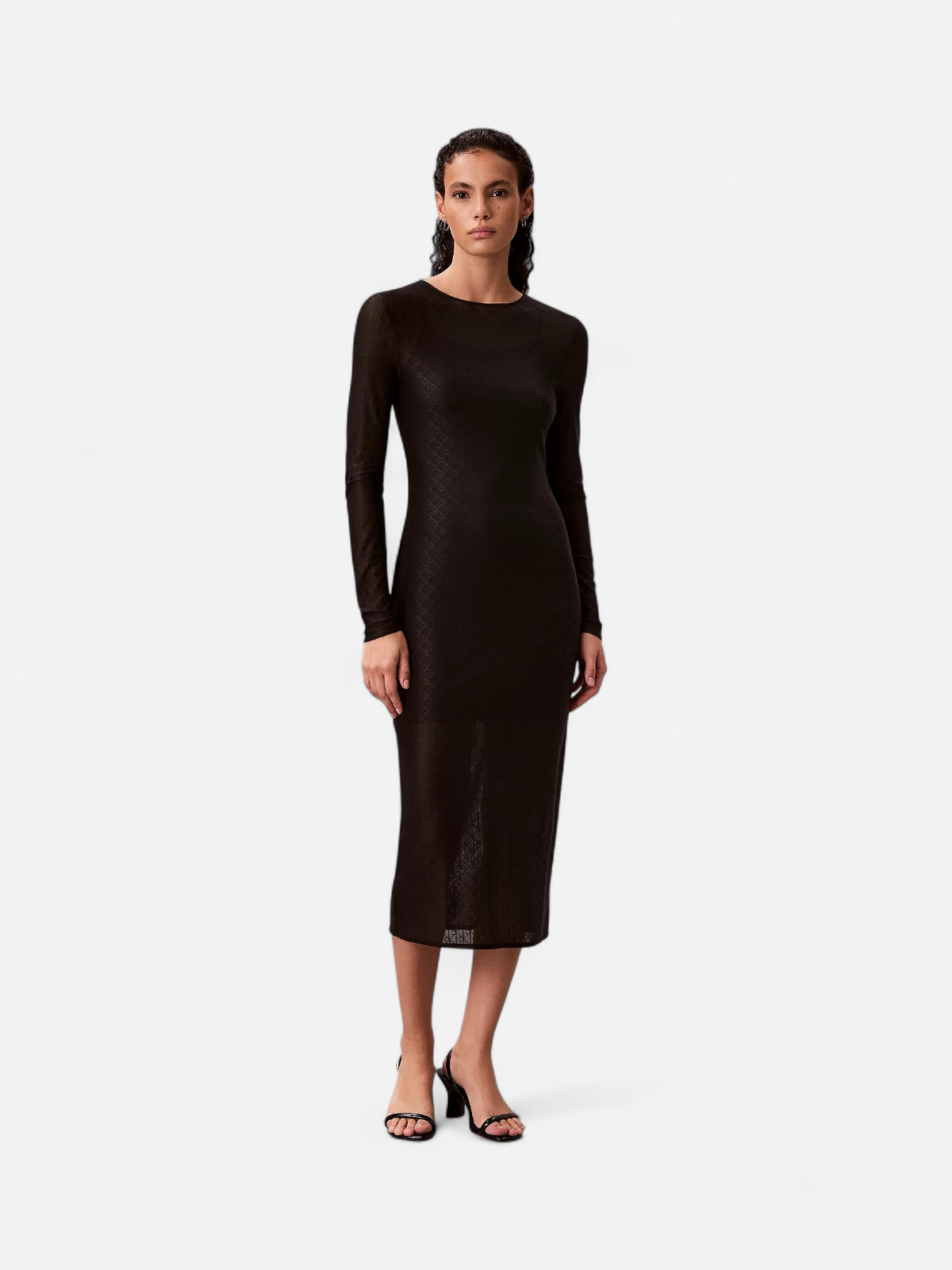 Calvin Klein Jeans naisten mekko LS AOP Lace Maxi Dress, musta - Kekäle.fi
