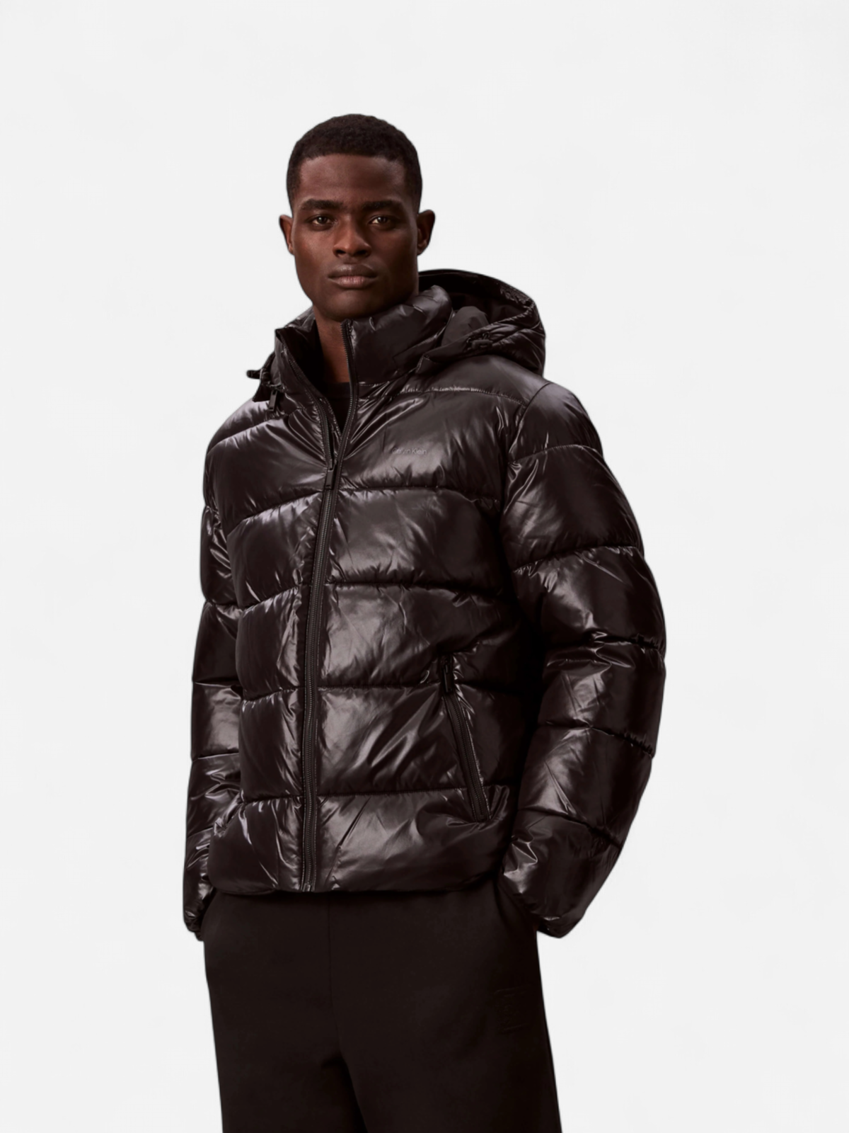 Calvin Klein Menswear LS Glossy Channeled Puffer JKT,  musta - Kekäle.fi