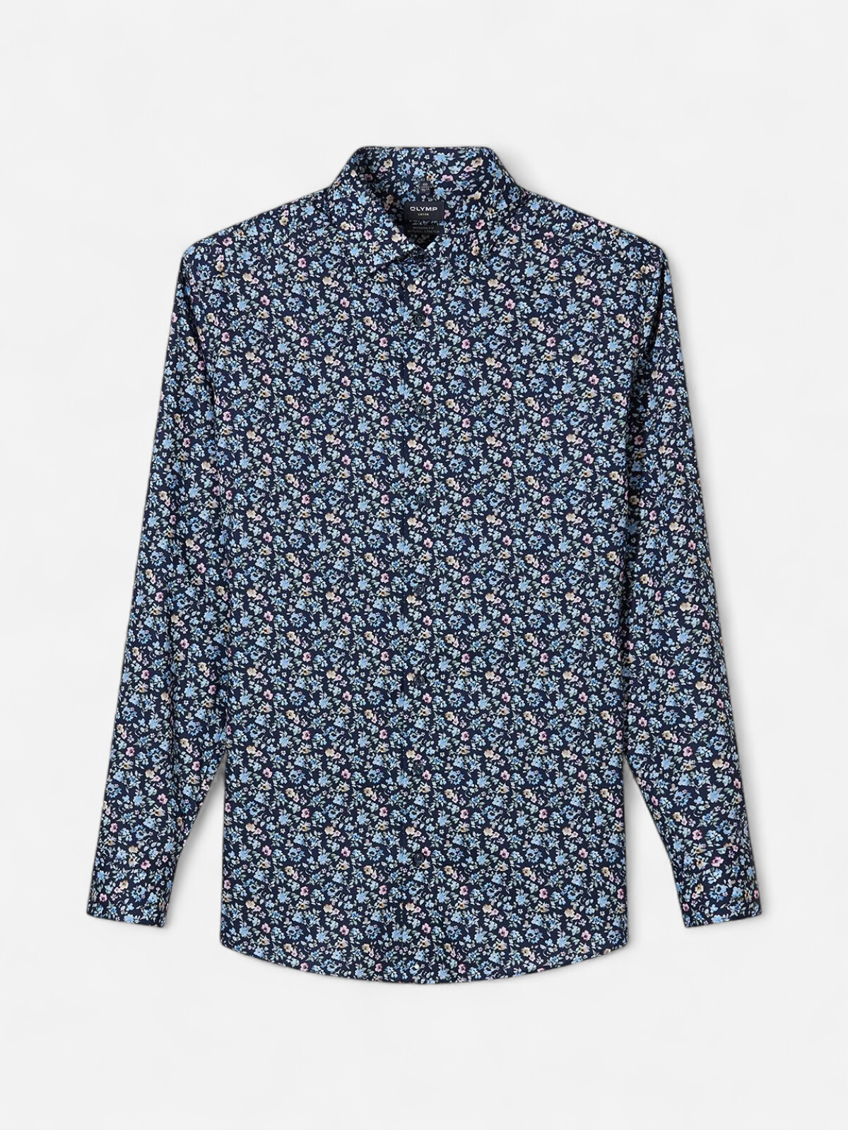 Olymp kauluspaita Luxor Modern Fit Floral Print, sininen kuosi - Kekäle.fi