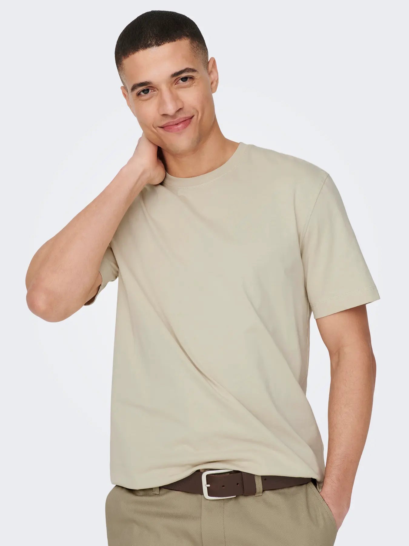 Only and Sons miesten T-paita Onsmax Life Ss Stitch Tee Noos, Pelican