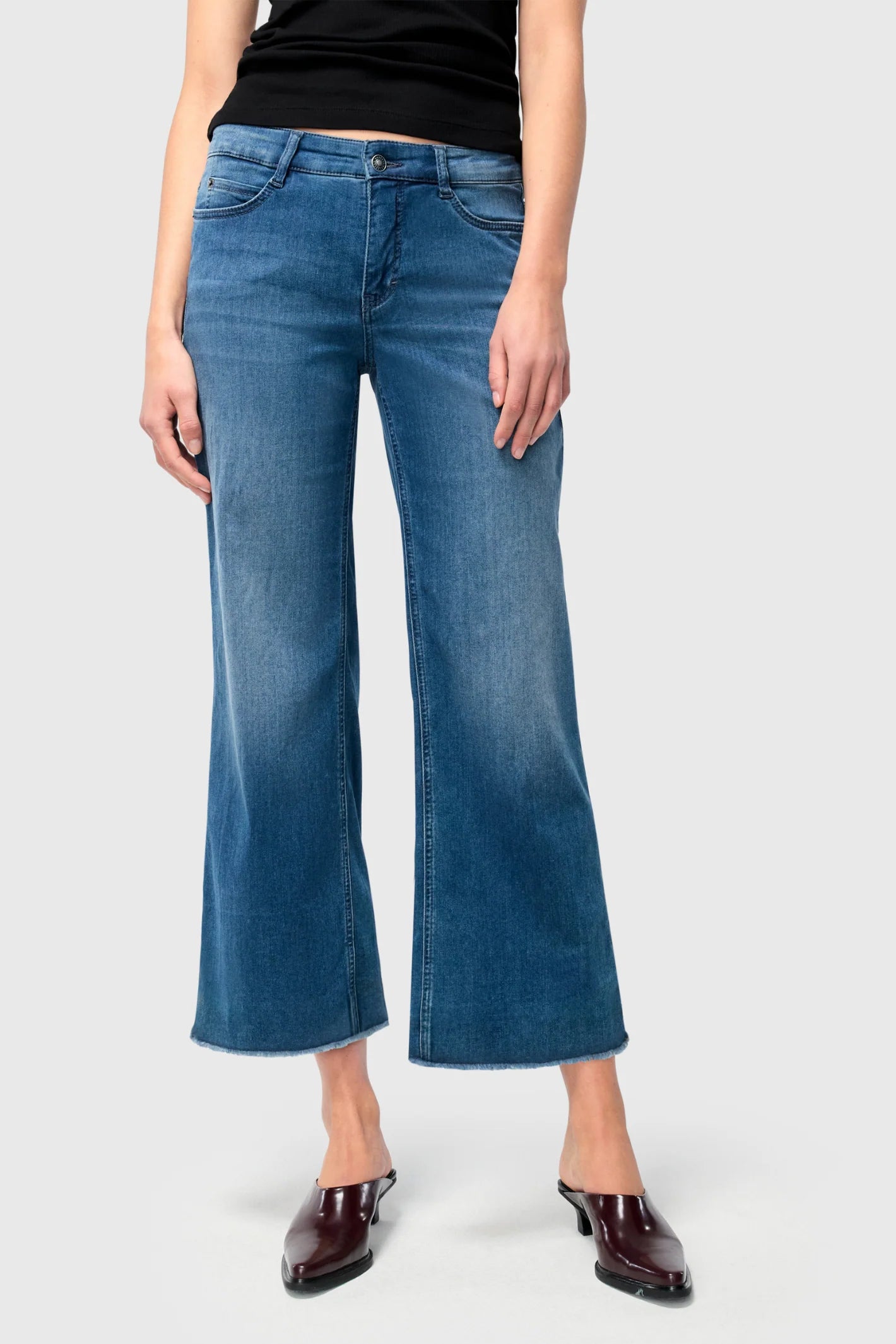 Mac naisten farkut Dream Wide Cropped, Indigo