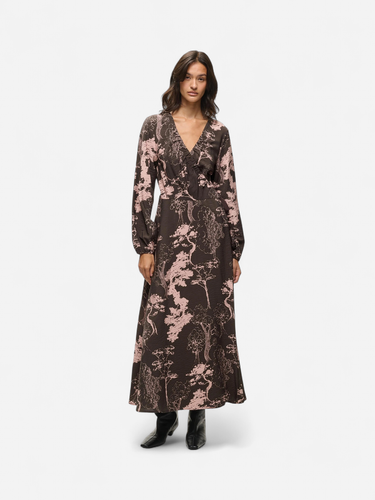 MAKENNAIW WRAP DRESS BROWN TREE GARDEN - Kekäle.fi