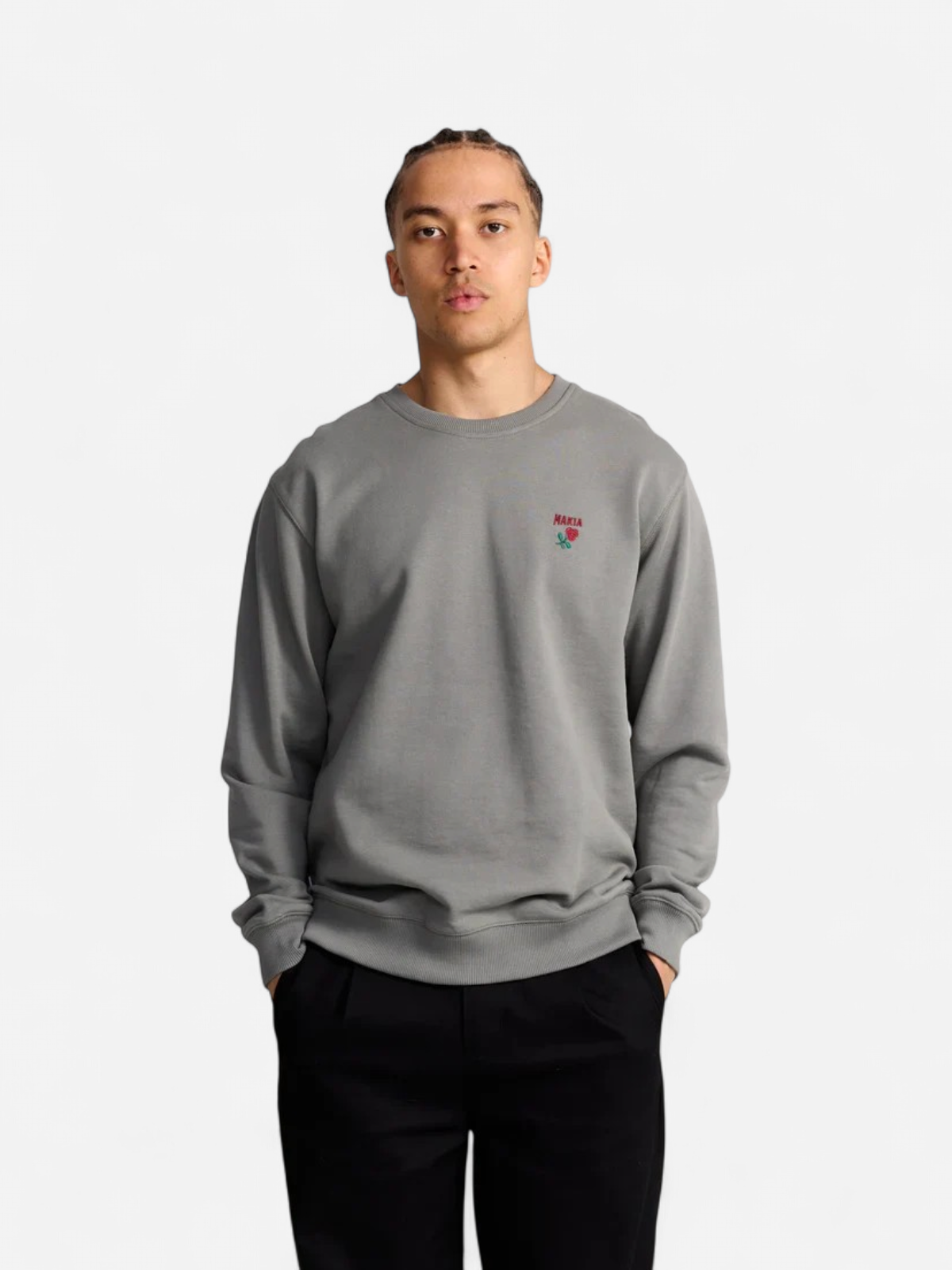 Makia miesten collegepusero, BERRY SWEATSHIRT Tummanvihreä - Kekäle.fi