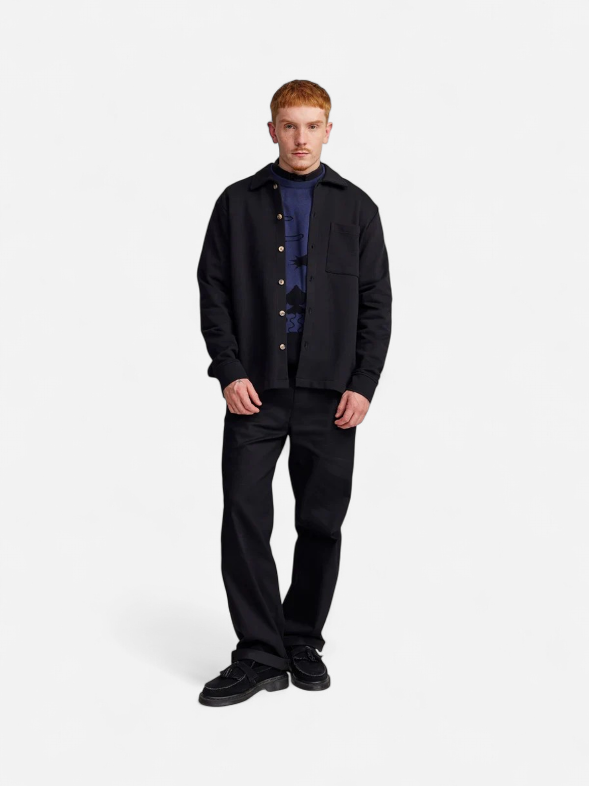 Makia miesten PAITATAKKI, PROCESS OVERSHIRT HEAVY JERSEY Musta - Kekäle.fi