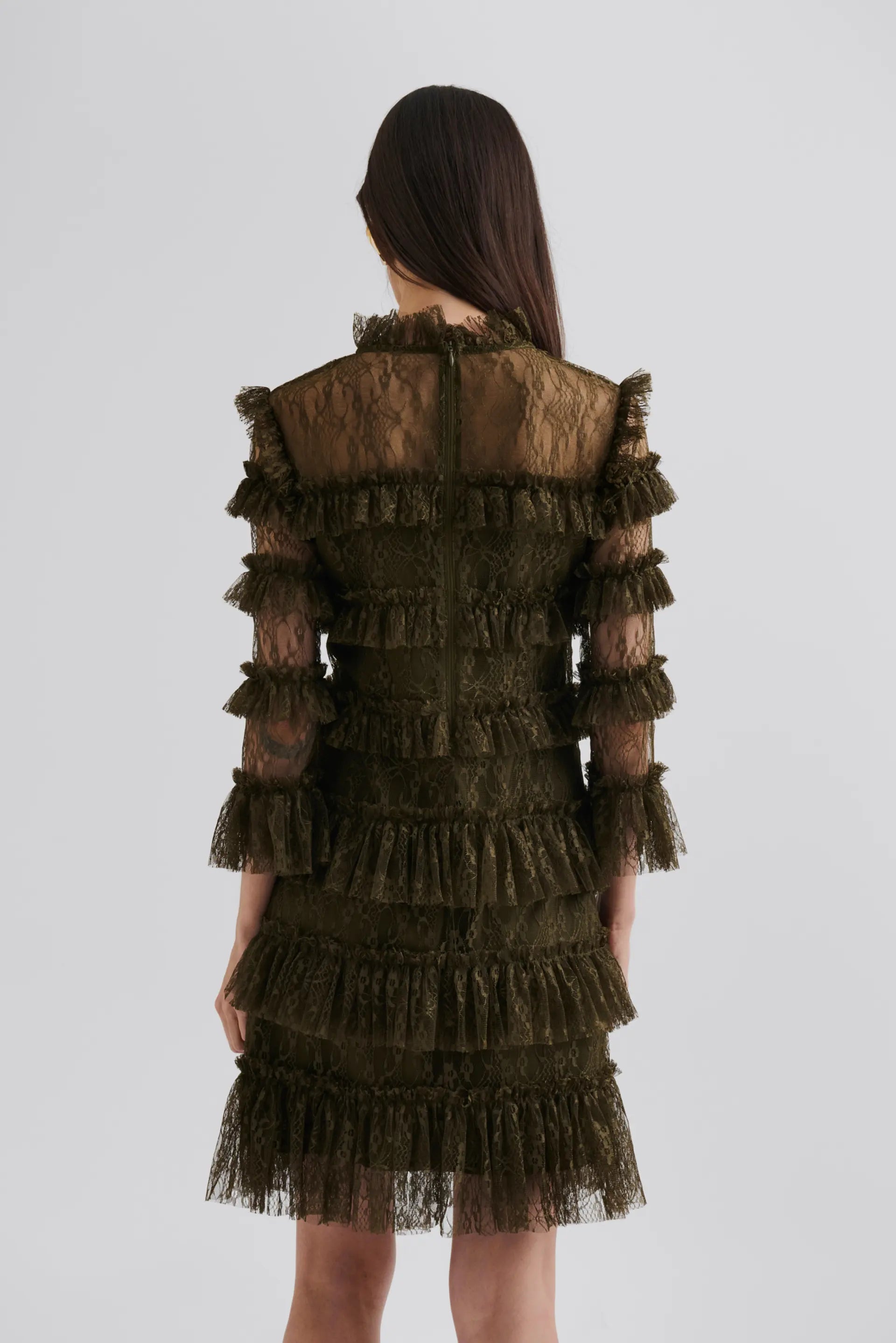 malina-naisten-mekko-carmine-frill-lace-mini-dress-tummanvihrea-3