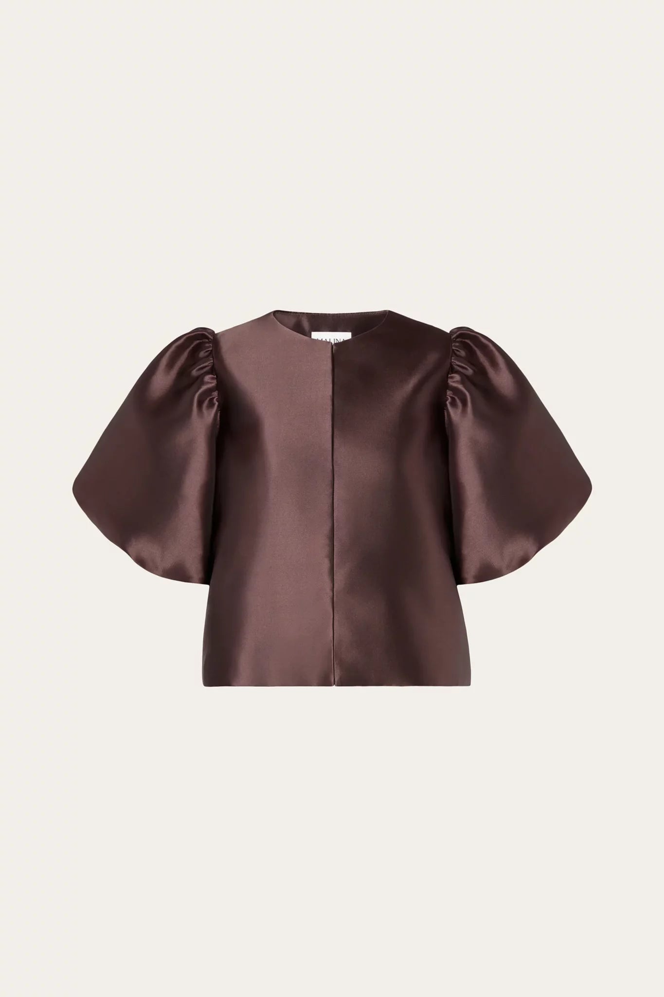 malina-naisten-pusero-cleo-pouf-sleeve-blouse-tummanruskea-2