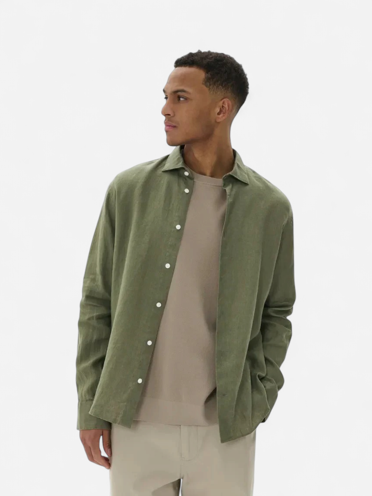 MAMARC LINEN SHIRT Light Army - Kekäle.fi
