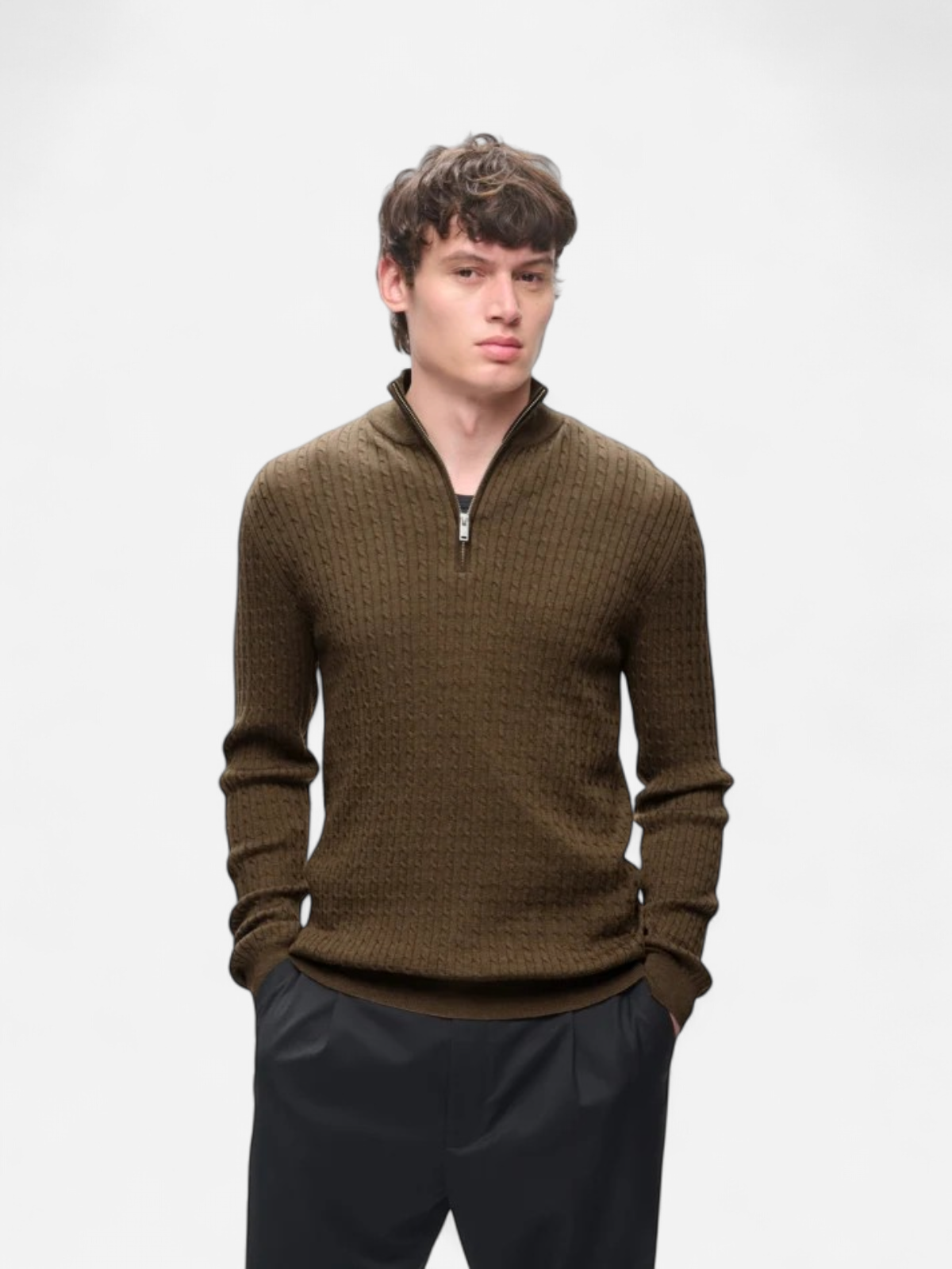 Matinique miesten neulepusero Mamason Merino Pullover, Sepia Melange - Kekäle.fi