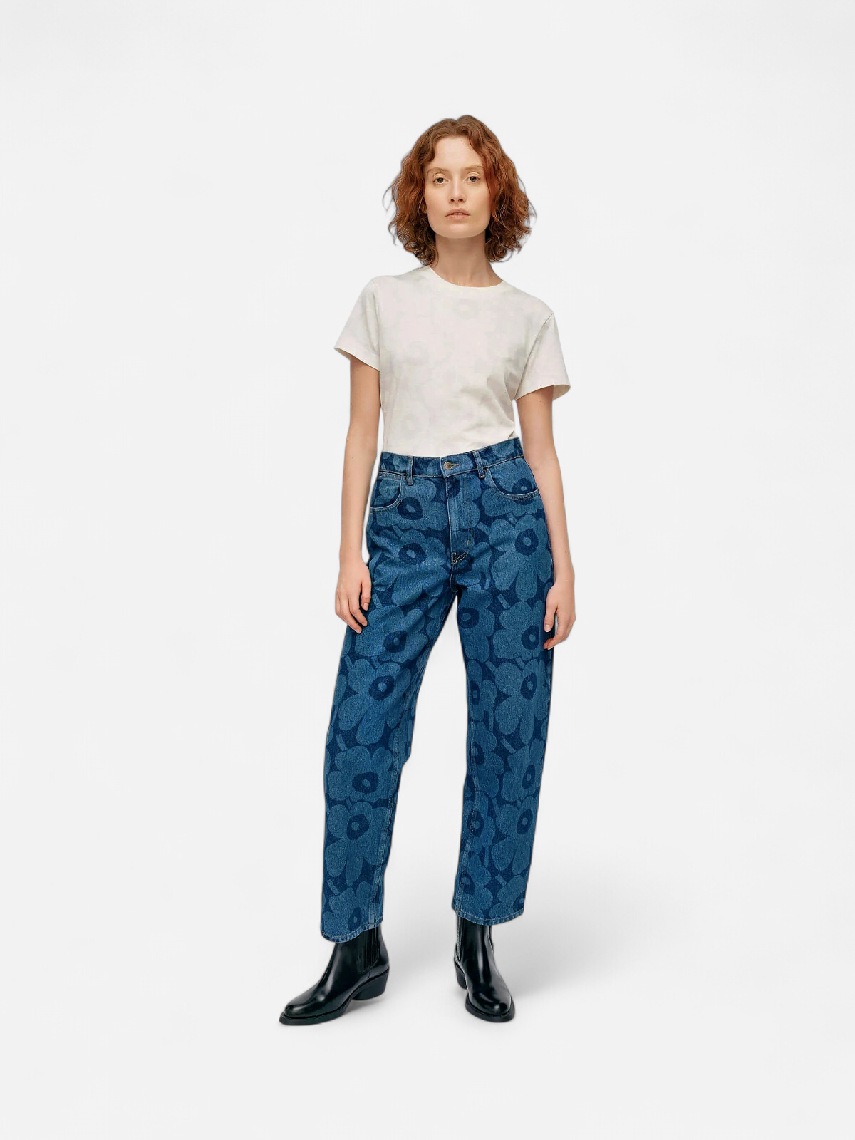 Marimekko naisten farkut, MARIDENIM BARREL UNIKKO Indigo - Kekäle.fi