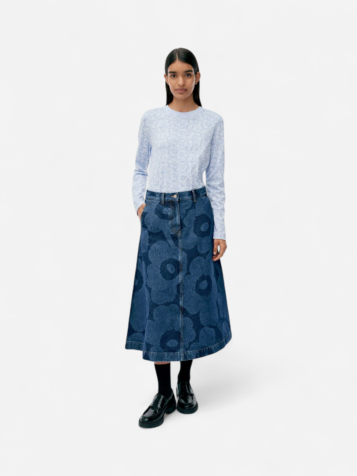 Marimekko, Naisten Hame, Maridenim Suoritus Unikkofarkkuhame Sininen Kuosi - Kekäle.fi