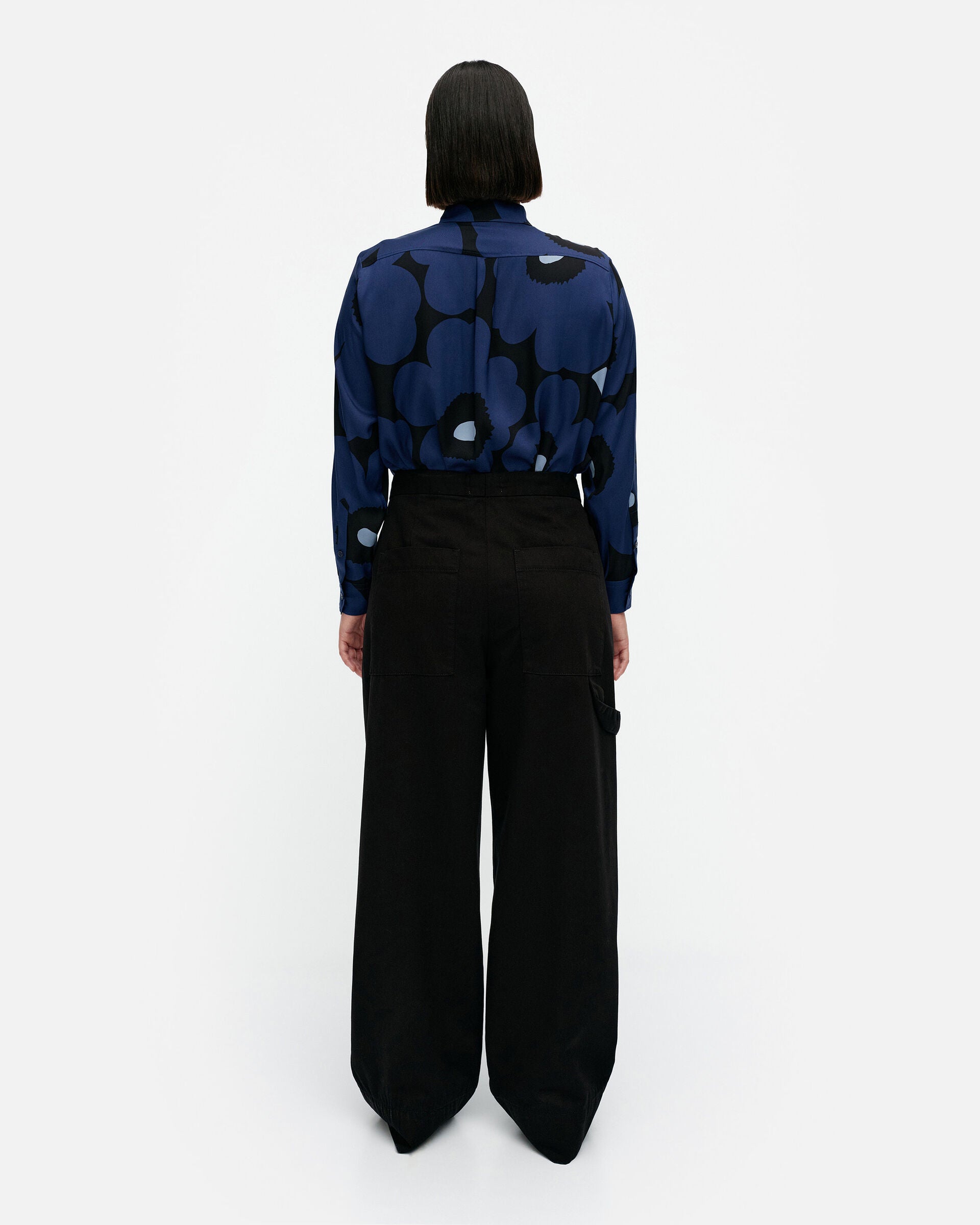 marimekko-naisten-housut-funktio-solid-puuvillahousut-musta-2