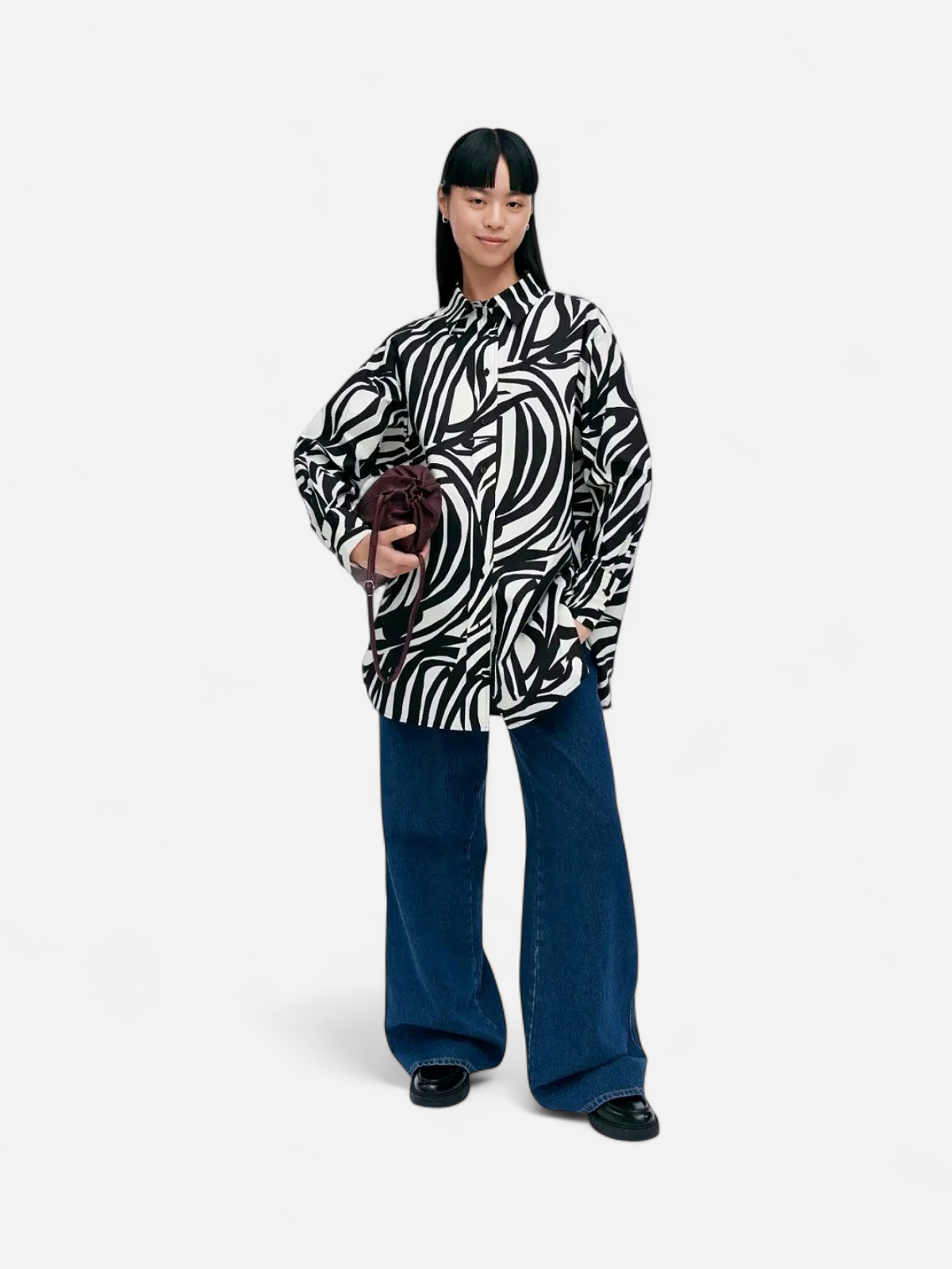 Marimekko naisten paita, NILA JOKURAITA PUUVILLAPAITA Mustavalkoinen - Kekäle.fi