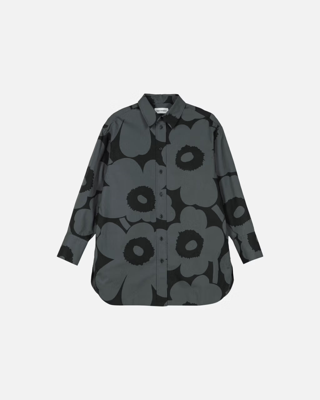 marimekko-naisten-paita-nila-unikko-puuvillapaita-musta-kuosi-2