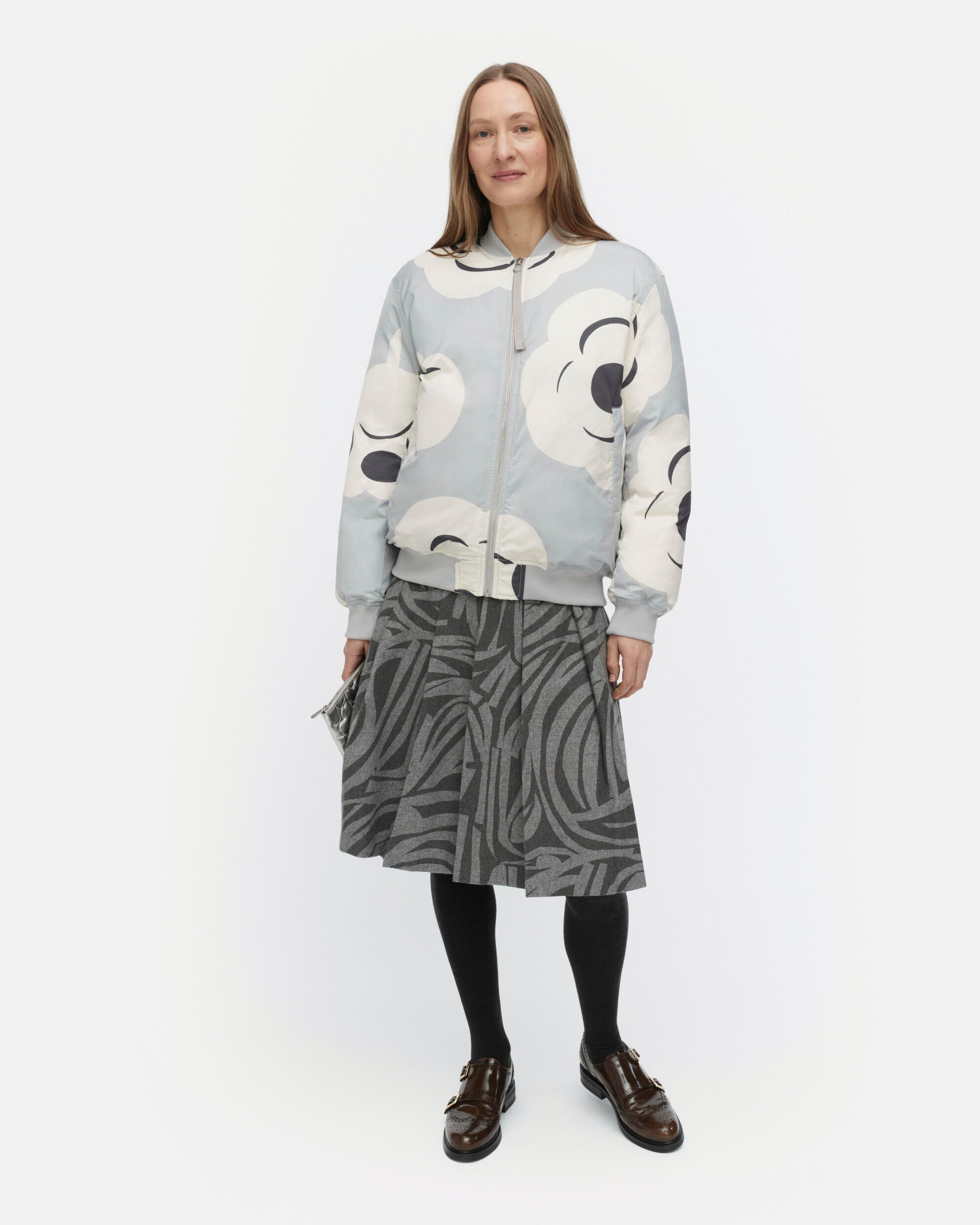 marimekko-naisten-toppatakki-blossa-tumma-harmaa-kuosi-2