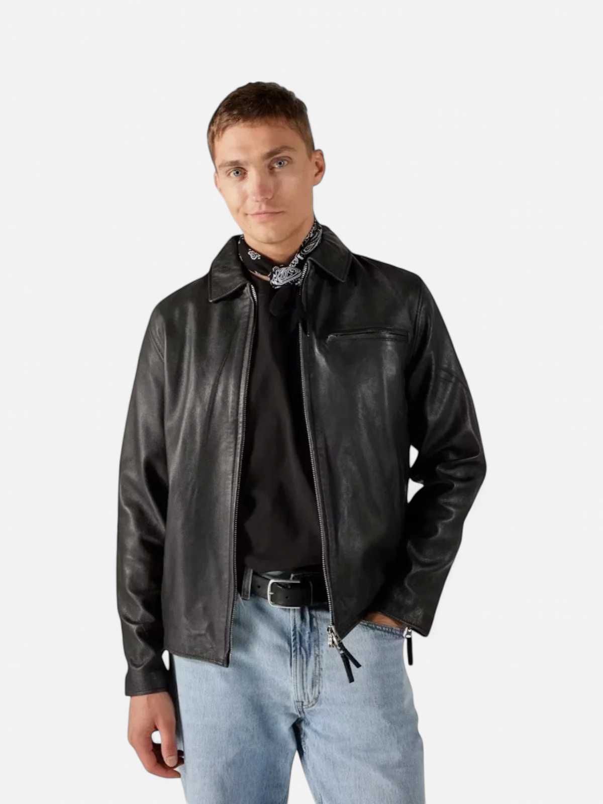 Human Scales miesten nahkatakki Mason Leather Jacket NOS, musta - Kekäle.fi