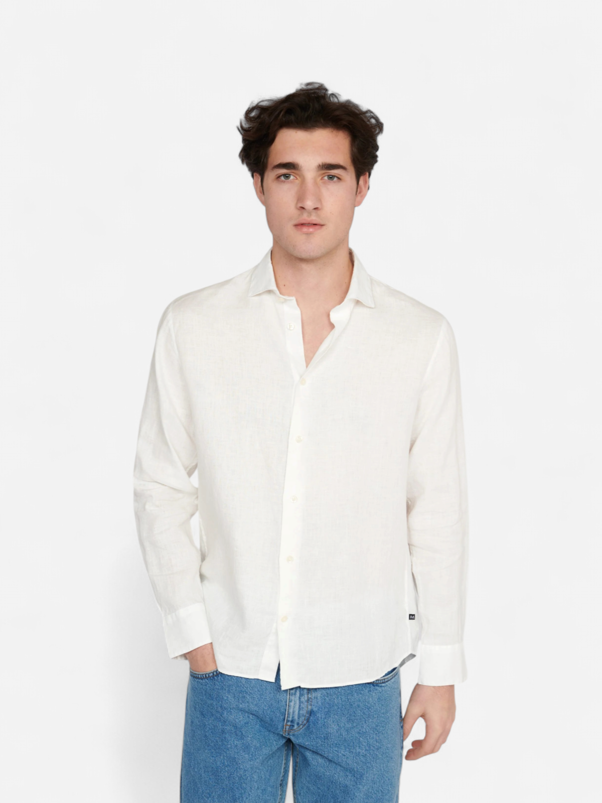 MATINIQUE Miesten Pellavapaita MARC SHORT LINEN White - Kekäle.fi