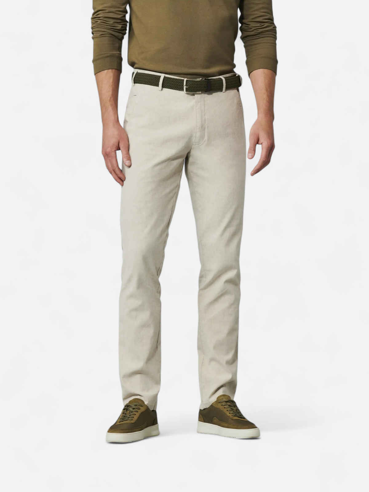 Meyer miesten housut, BONN LINEN COTTON TROUSER Beige - Kekäle.fi