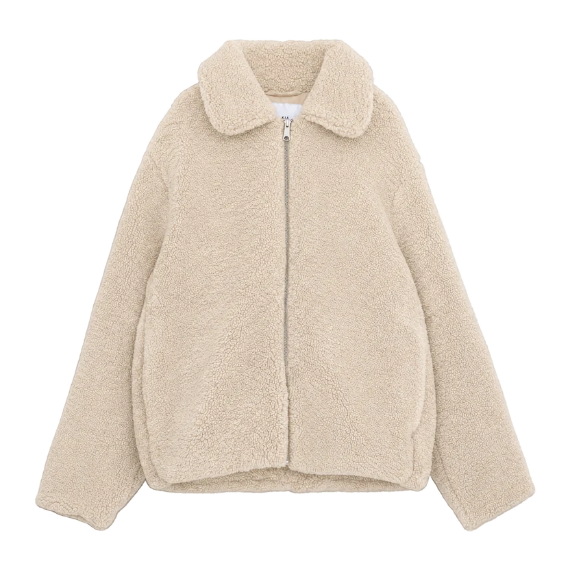 Makia naisten teddytakki Miisa Jacket, luonnonvalkoinen