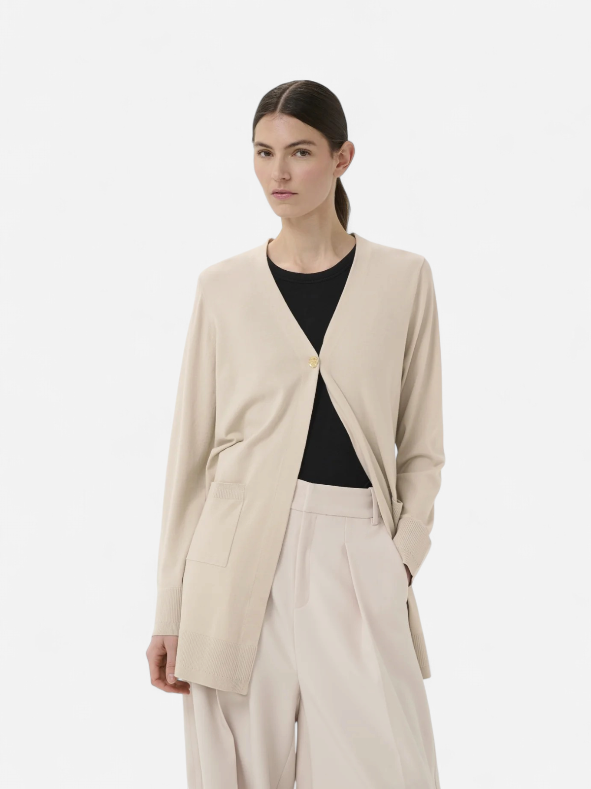 Inwear naisten neuletakki Mikoiw Core Long Cardigan, Haze - Kekäle.fi