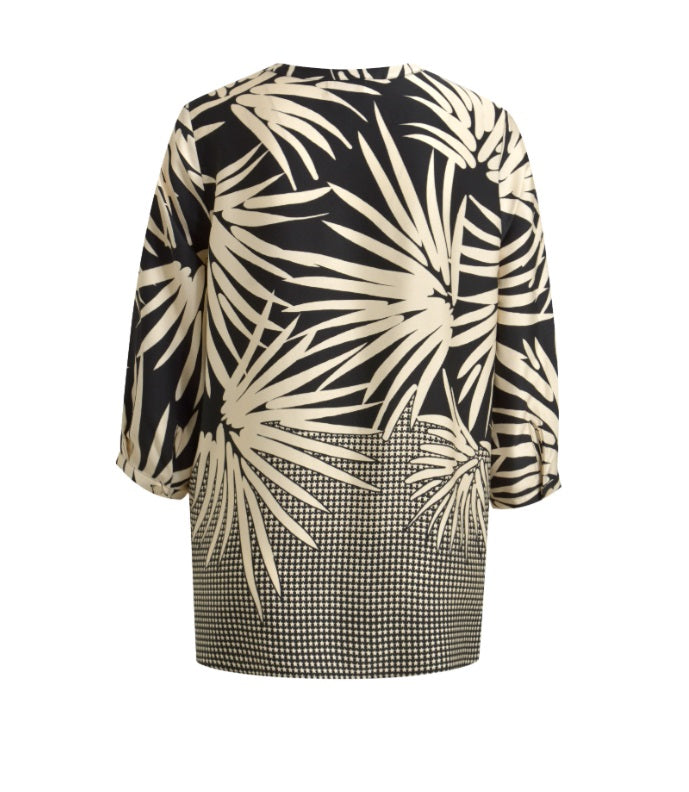 milano-italy-naisten-pusero-blouse-black-print-musta-kuosi-2