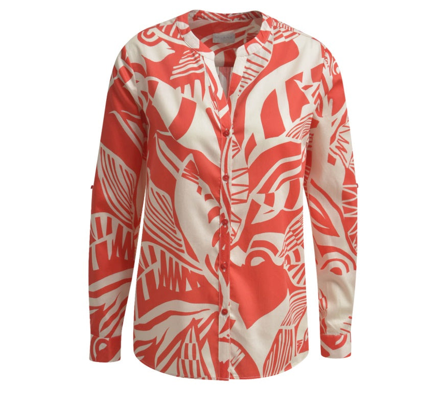 milano-italy-naisten-pusero-blouse-ls-poppy-print-oranssi-kuosi-1