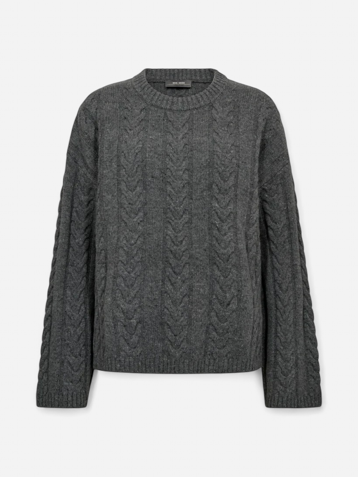 Mos Mosh naisten neulepusero, MMBRYNDIS CREWNECK KNIT Grafiitti - Kekäle.fi