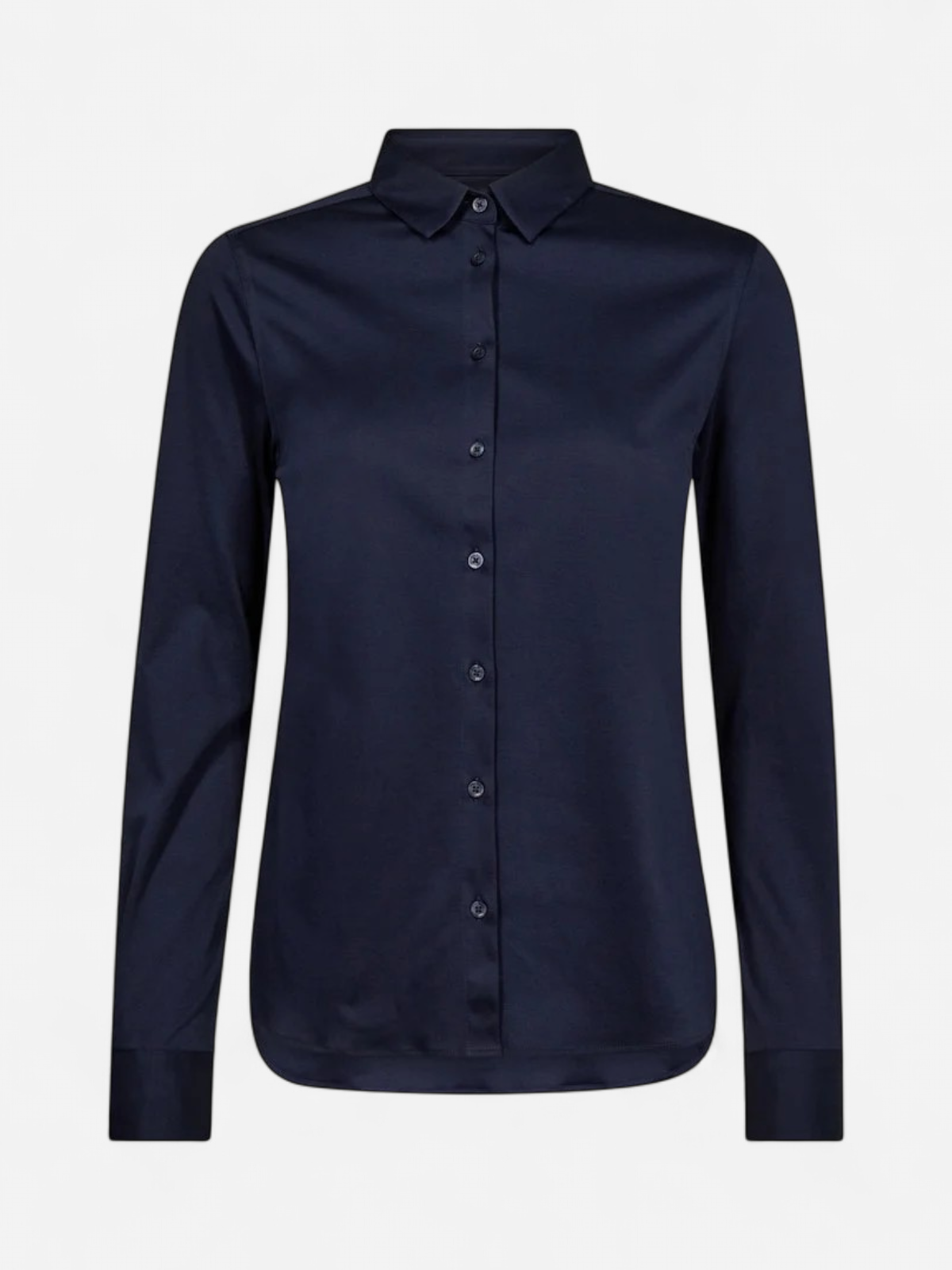 Mos Mosh Naisten Pitkähihainen Kauluspaita TINA JERSEY SHIRT Tummansininen - Kekäle.fi