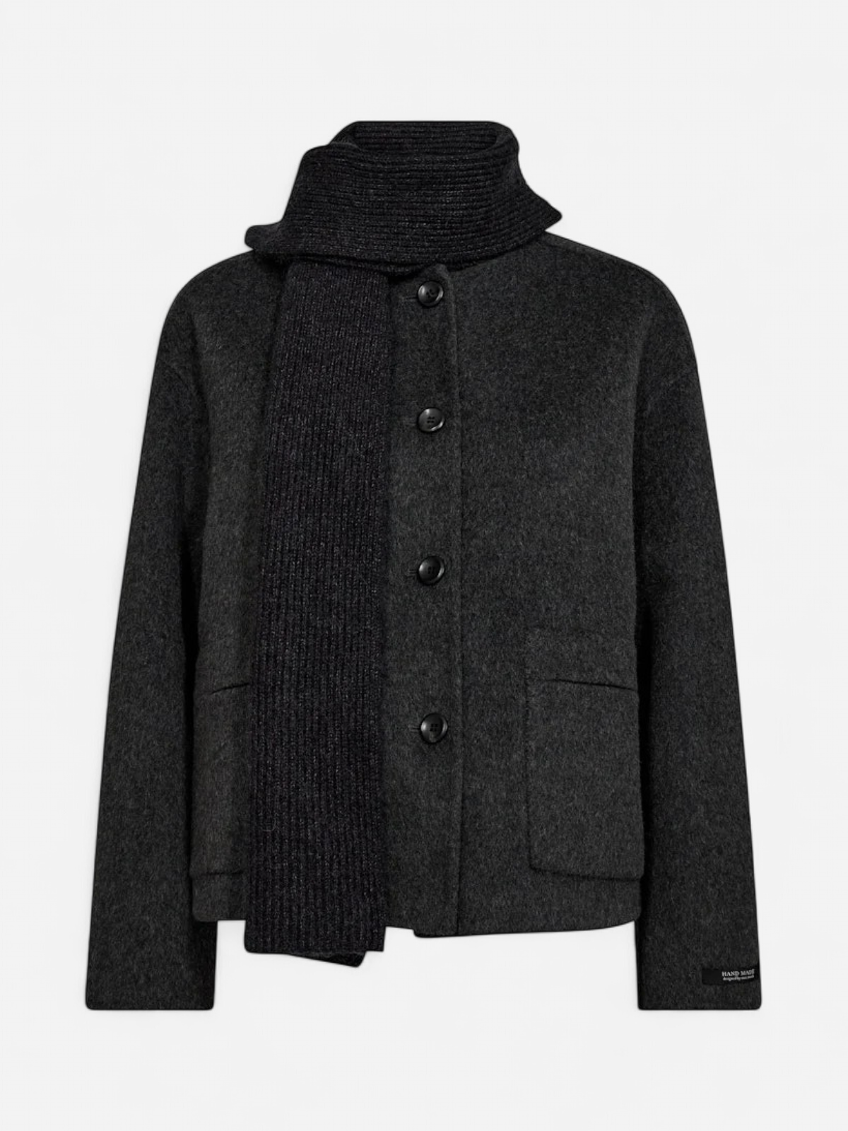 Mos Mosh naisten villatakki, MMMARIA LOISA WOOL JACKET Tummanharmaa - Kekäle.fi