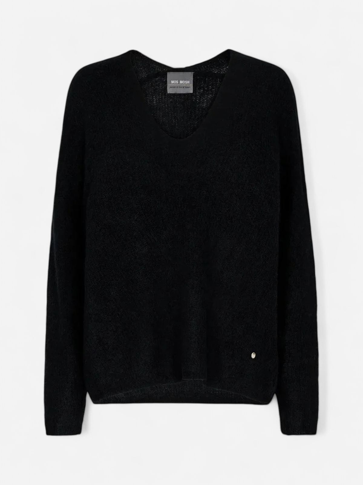 Mos Mosh neule, THORA V-NECK KNIT Musta - Kekäle.fi