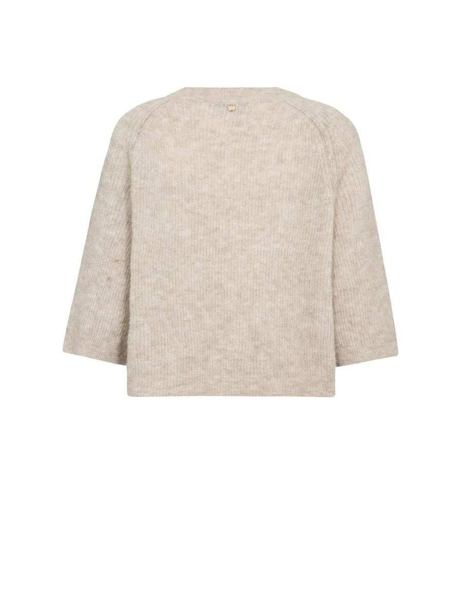 Mos Mosh naisten neuletakki Thora Lizet Knit Cardigan, vaalea beige