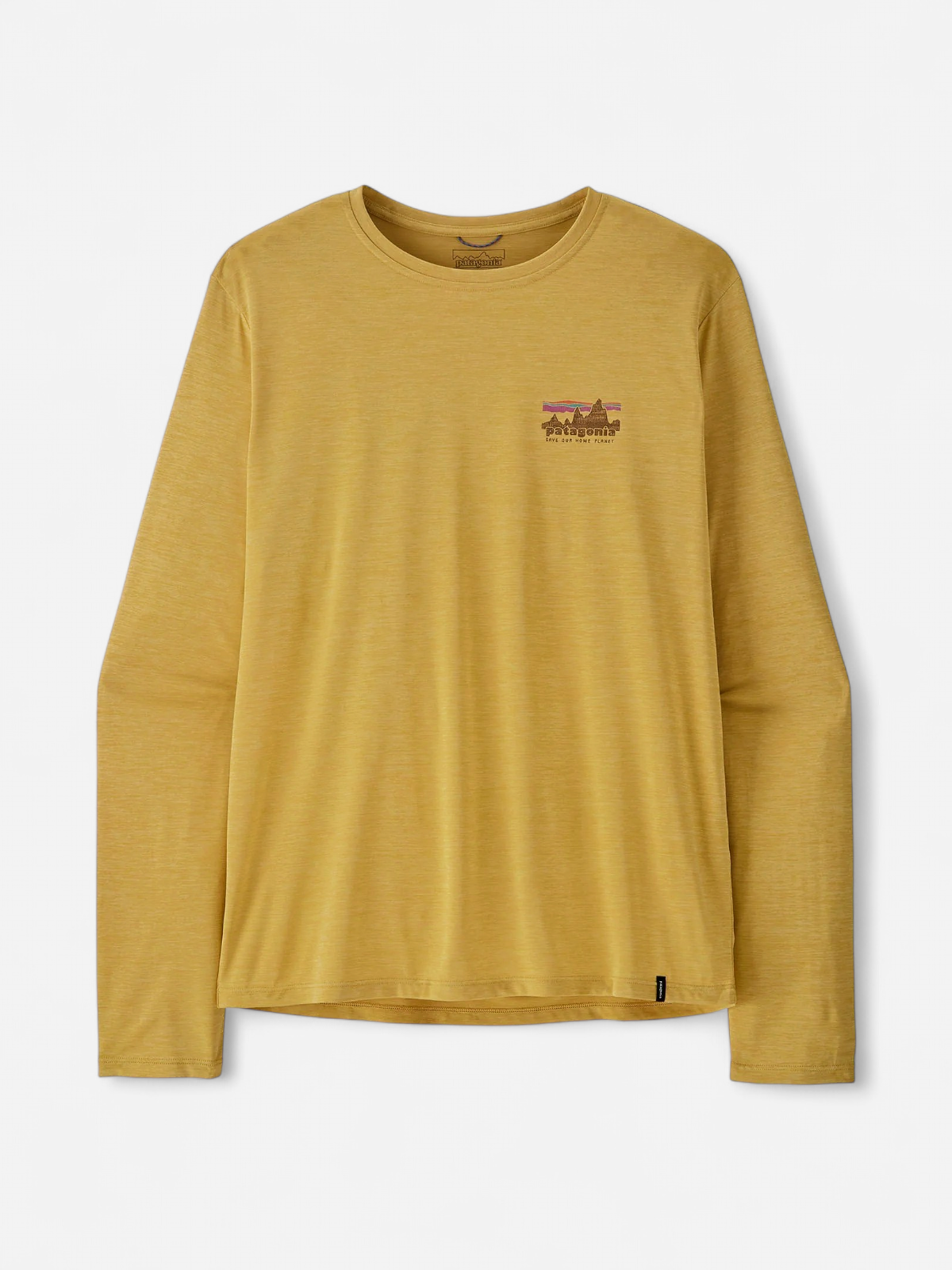 Patagonia miesten pitkähihainen paita M's L/S Cap Cool Daily Shirt - '73 Skyli, keltainen - Kekäle.fi