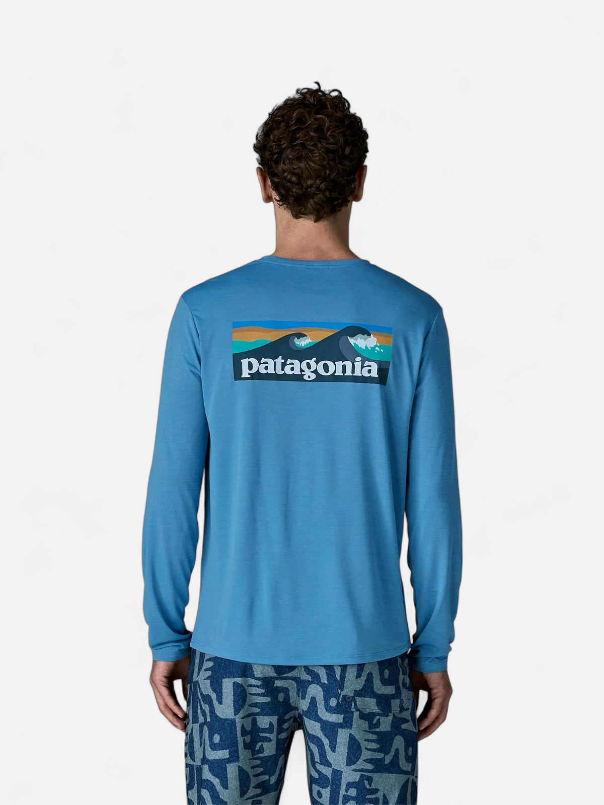 Patagonia miesten pitkähihainen paita M's L/S Cap Cool Daily Shirt - Boardshor, keskisininen - Kekäle.fi