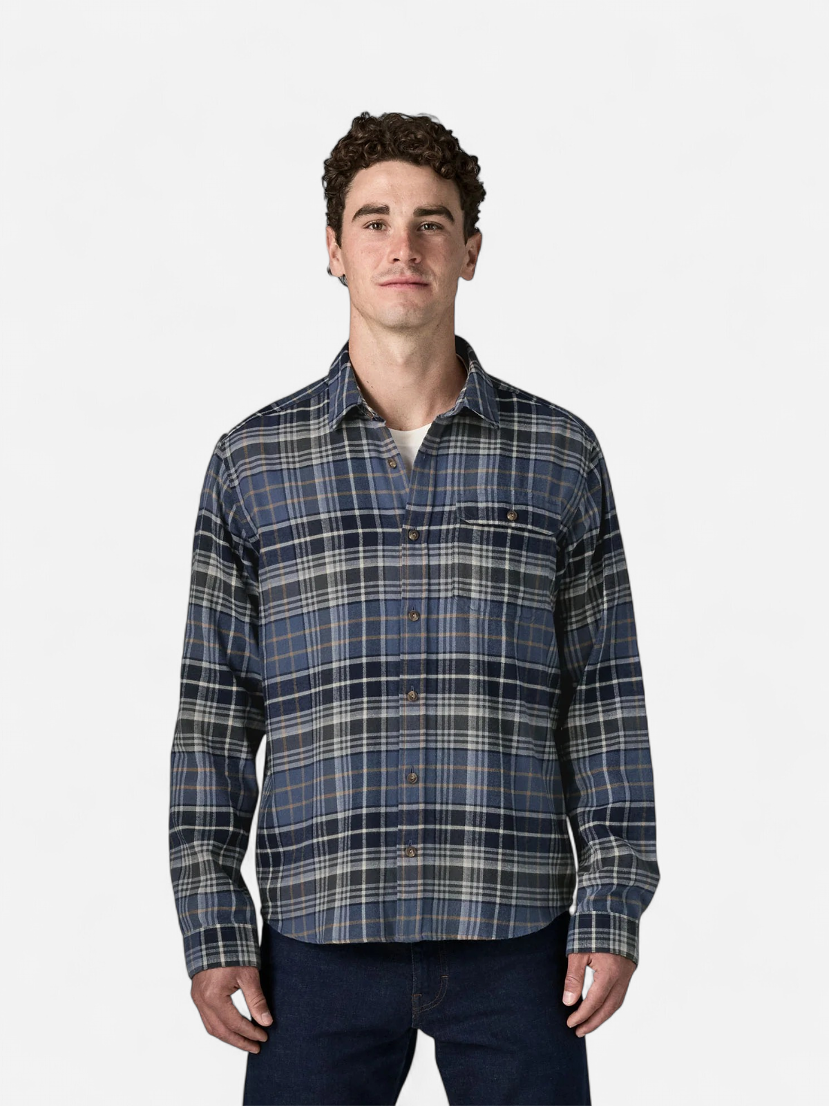 M's L/S LW Fjord Flannel Shirt SININEN RUUTU - Kekäle.fi