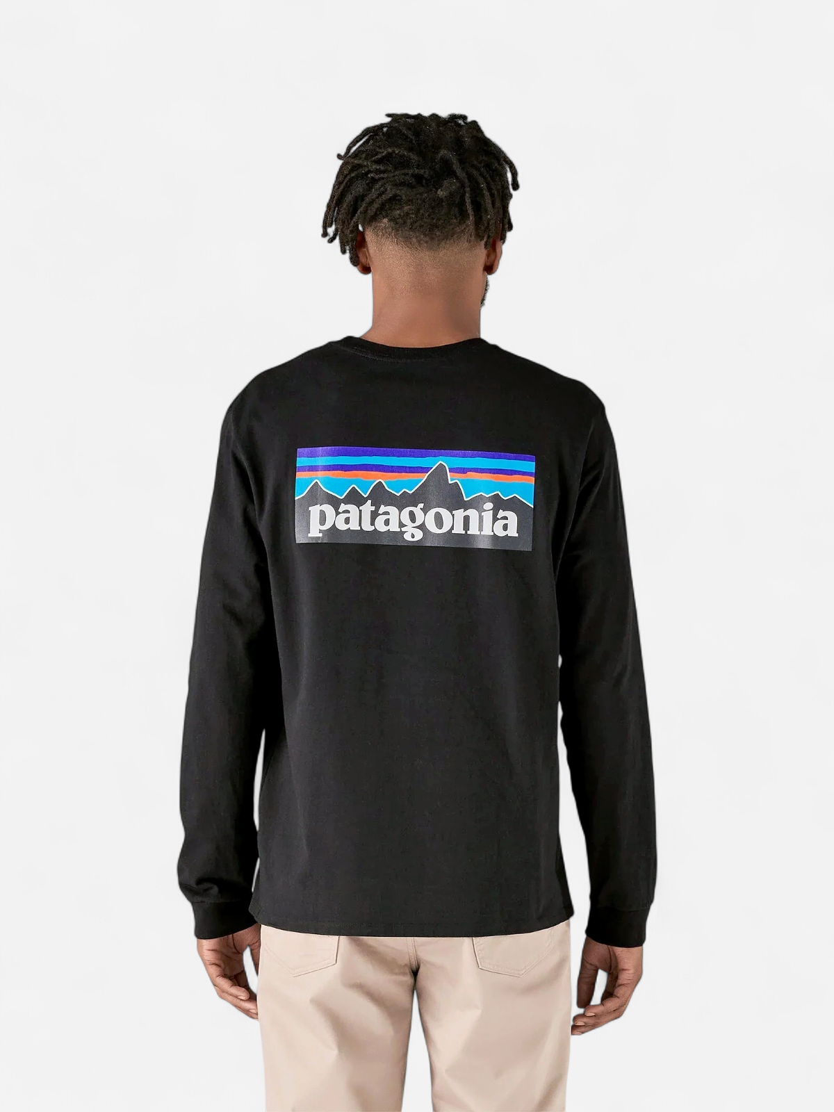 Patagonia miesten pitkähihainen paita M's L/S P-6 Logo Responsibili-Tee, musta - Kekäle.fi