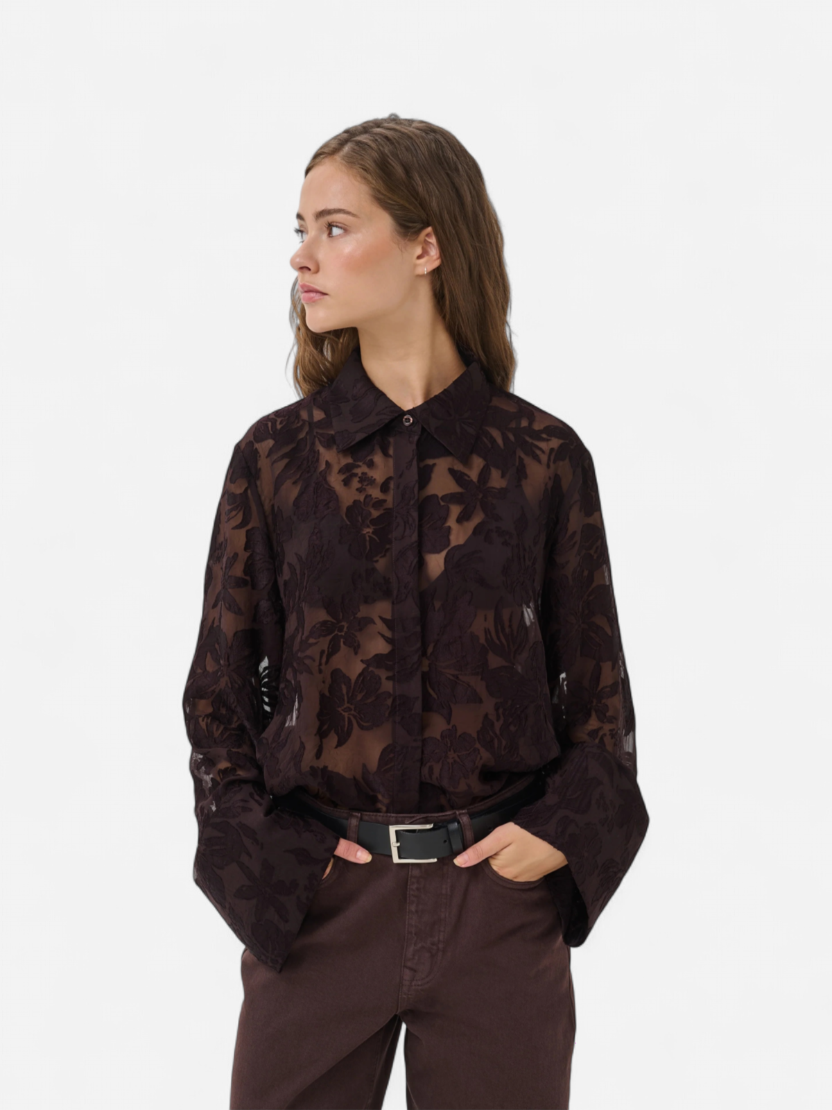 MY ESSENTIAL WARDROBE naisten kauluspaita MWEnya Boxy Shirt, Chocolate Plum - Kekäle.fi