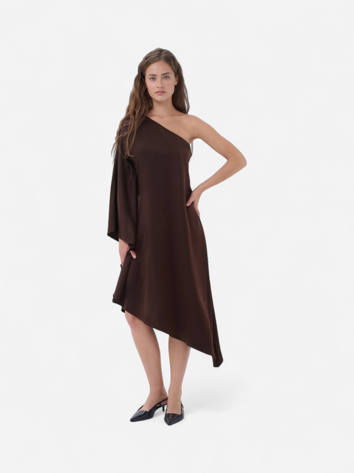 MY ESSENTIAL WARDROBE naisten juhlamekko MWEstelle Asymmetric Dress, Chocolate Plum - Kekäle.fi