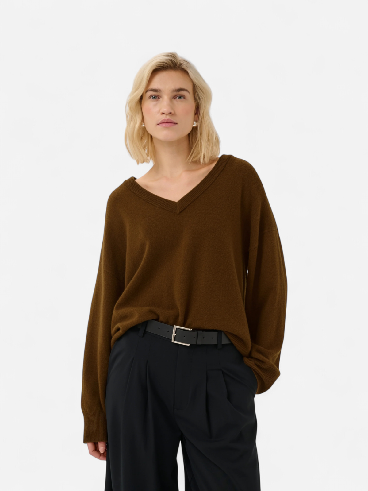 MWJOLA V-NECK KNIT PULLOVER KONJAKINRUSKEA - Kekäle.fi