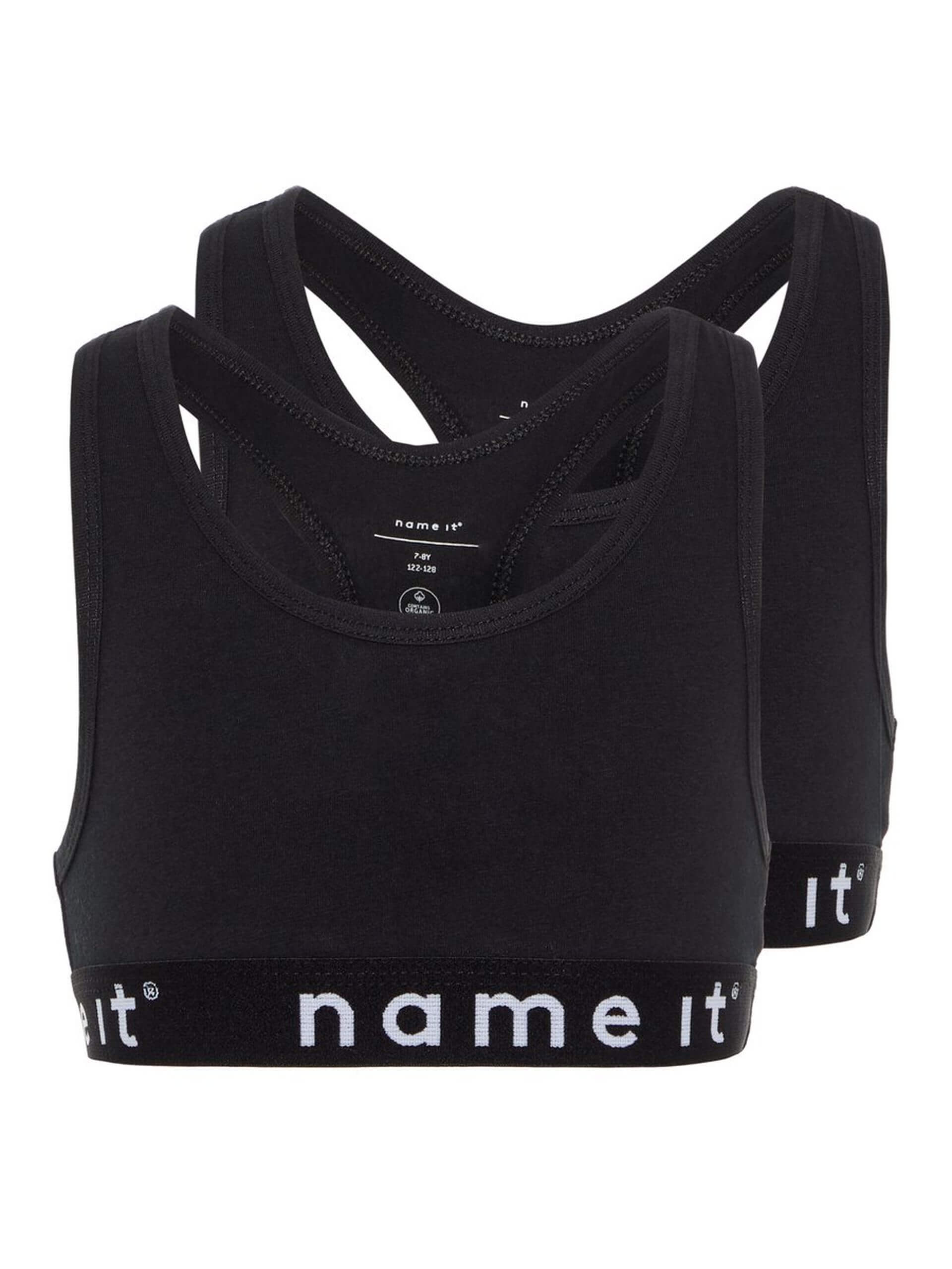 Name It hihaton toppi, NKFSHORT TOP 2P SOLID BLACK  Musta